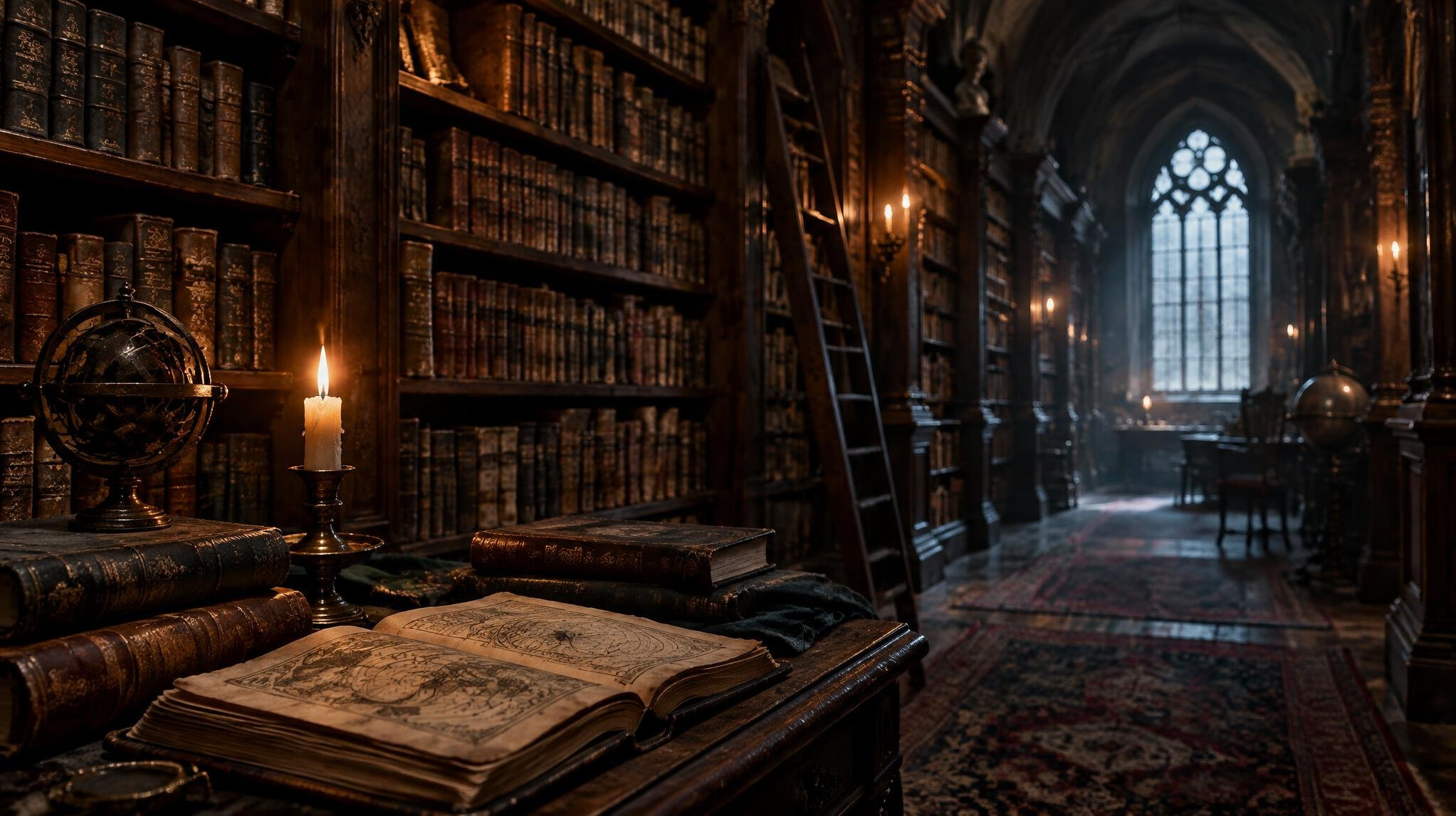 old library bookshelves